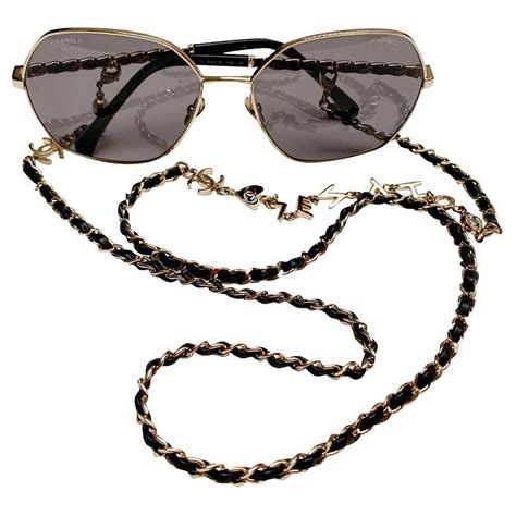 eyewear chain chanel|one eye glasses with chain.